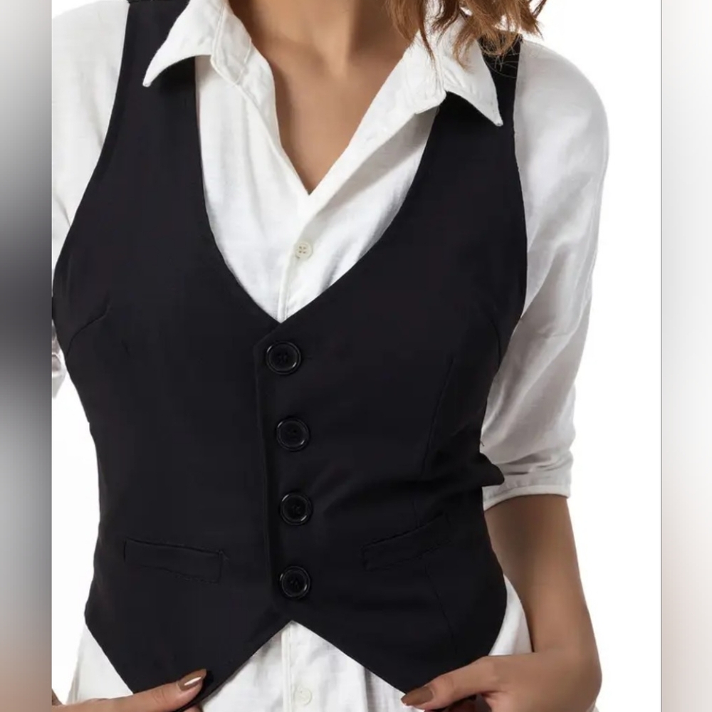 XL Black Woven Polyester Vest